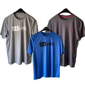 Set of 3 Under Armour T Shirts Heatgear size L ( read description)